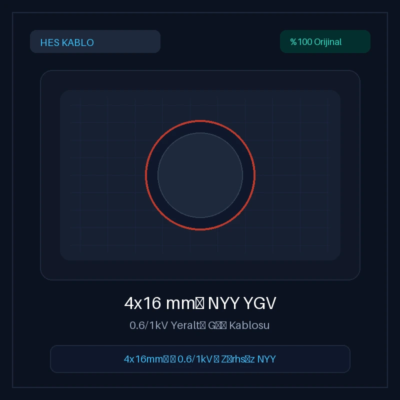 HES Kablo 4x16 mm² NYY Yeraltı Güç Kablosu (Metre)