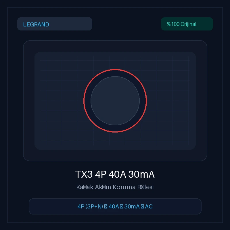 Legrand 4P 40A 30mA Kaçak Akım Koruma Rölesi
