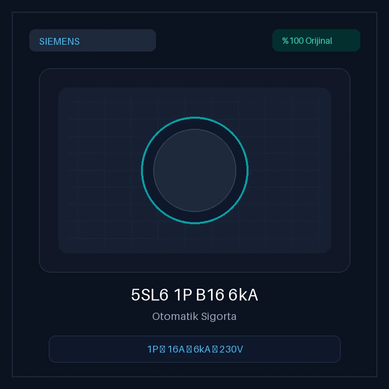 Siemens 5SL6 1P B16 16A 6kA Otomatik Sigorta