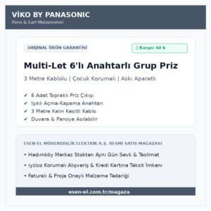 Viko Multi-Let 6lı Anahtarlı Topraklı Grup Priz (3 Metre)